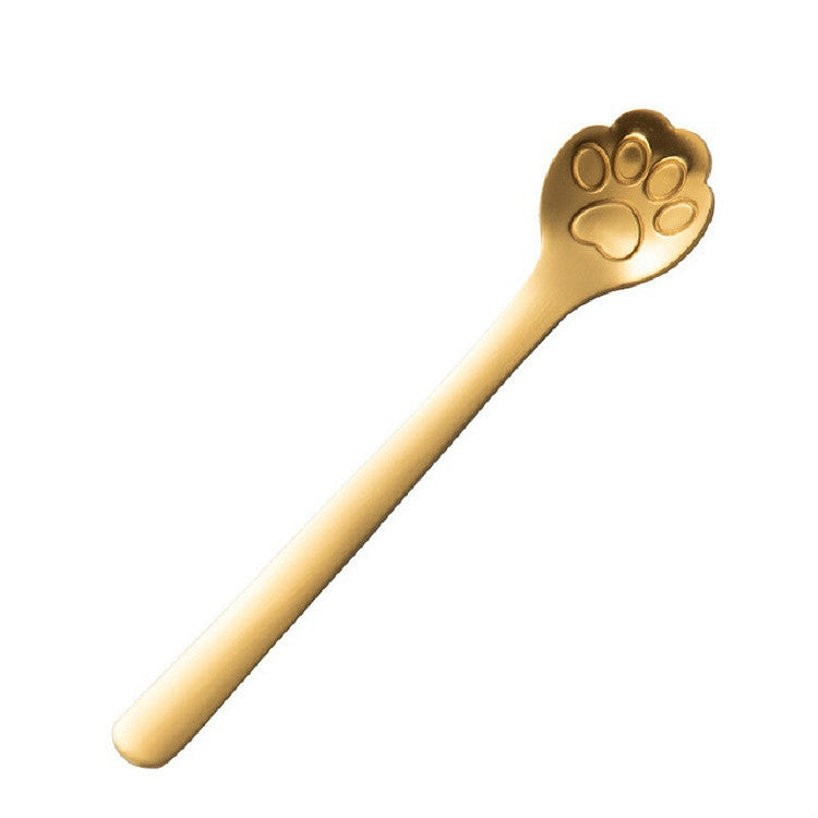Stainless Steel Creative Cat Claw Coffee Spoon Dessert Cake Spoon, Cat Claw Spoon Gold, Hollow Cat Claw Spoon Gold, Cat Claw Spoon Rose Gold, Hollow Cat Claw Spoon Rose Gold, Cat Claw Spoon Black, Hollow Cat Claw Spoon Black, Cat Claw Spoon Colorful