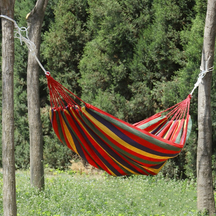 Thick Canvas Hammock Field Rollover Prevention Outdoor Hammock Swing, 260x80 No Stick Single (Red Stripe), 260x80 Non-stick Single (Blue Stripes ), 260x100 No Stick (Red Stripes), 260x100 No Stick (Blue Stripes), 260x150 No Stick (Red Stripes)