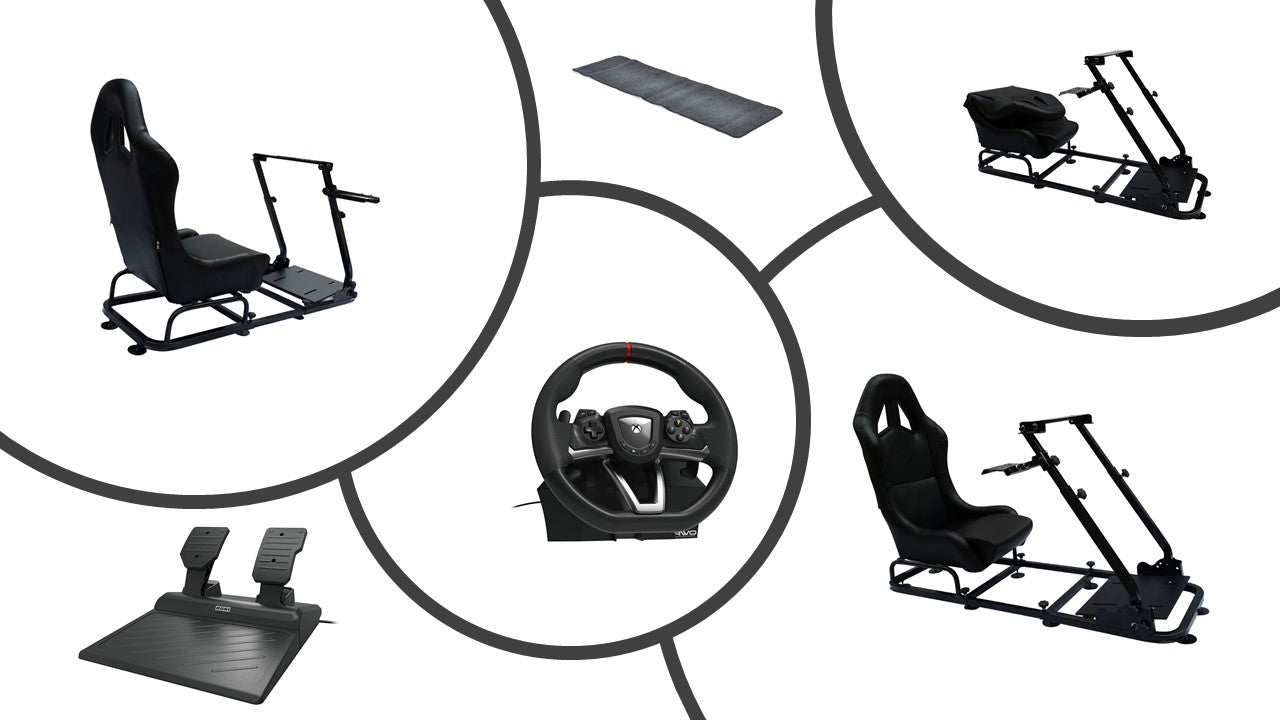 Driving Game Sim Racing Seat Package / Hori Wheel & Pedals Xbox One / Windows 10