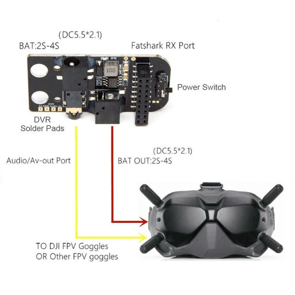 Analog Fat Shark Receiver Module Adapter V2 for DJI Digital FPV Goggles