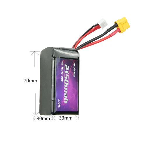 Hunter 4S HV 2150mAh 15.4V 20C Lipo Battery (T1 Ranger)