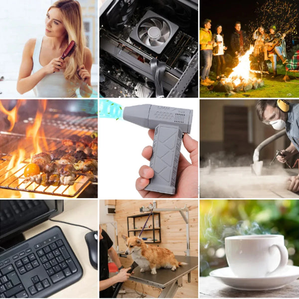 130000RPM Mini Turbo Jet Fan Electric Air Duster Adjustable wind speed Turbo Violent Blower Rechargeable with Light Car Cleaning