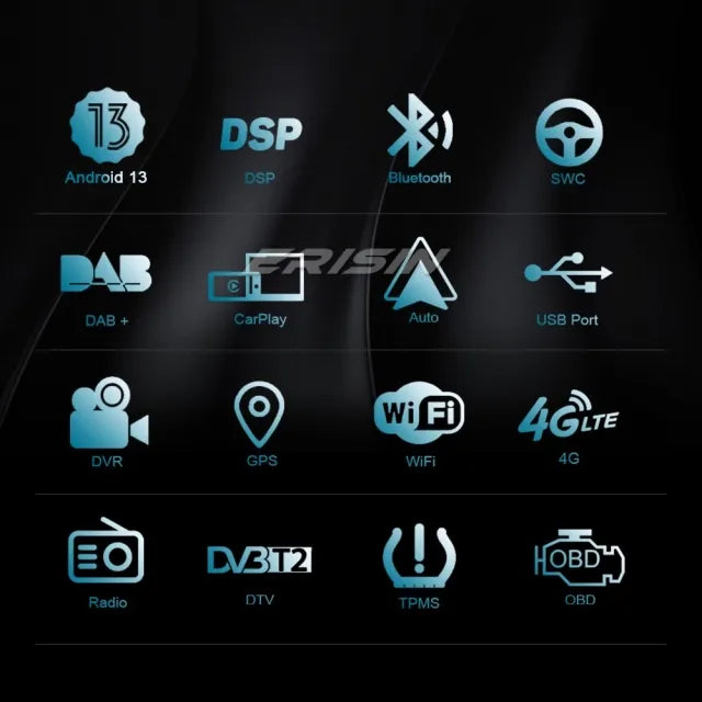 ES8998V 9" 8-Core Android 13.0 Car Stereo GPS Sat Nav for VW Golf Mk5 Mk6 Passat B6 Skoda Touran Seat Skoda Touran T5 Vento DAB+ Wireless CarPlay DSP WIFI 64GB