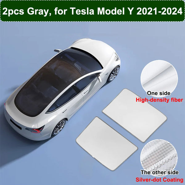 Sunshades For Tesla Model 3 Sunroof Highland 2025 Model Y 2020-25 Ice Cloth Buckle Sun Pare Glass Front Rear Skylight Accessory