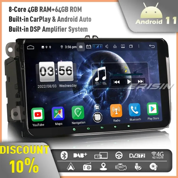 ES8791V 9" Touchscreen Headunit DSP 8-Core Android 11.0 Car Stereo For VW / SEAT / SKODA Amarok T5 Passat Golf MK5 6 Caddy Touran Tiguan Polo EOS Jetta CarPlay