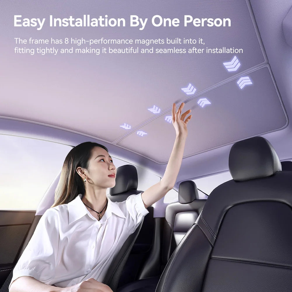 YZ For Tesla Model 3 Y Highland 2021-2025 magnetic suction clip Sun Shades Glass Roof Sunshade Front Rear Sunroof Skylight