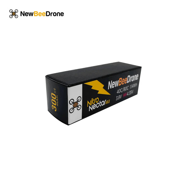 4-Pack NewBeeDrone Nitro Nectar Gold 300mAh 1S HV LiPo Battery with PH2.0