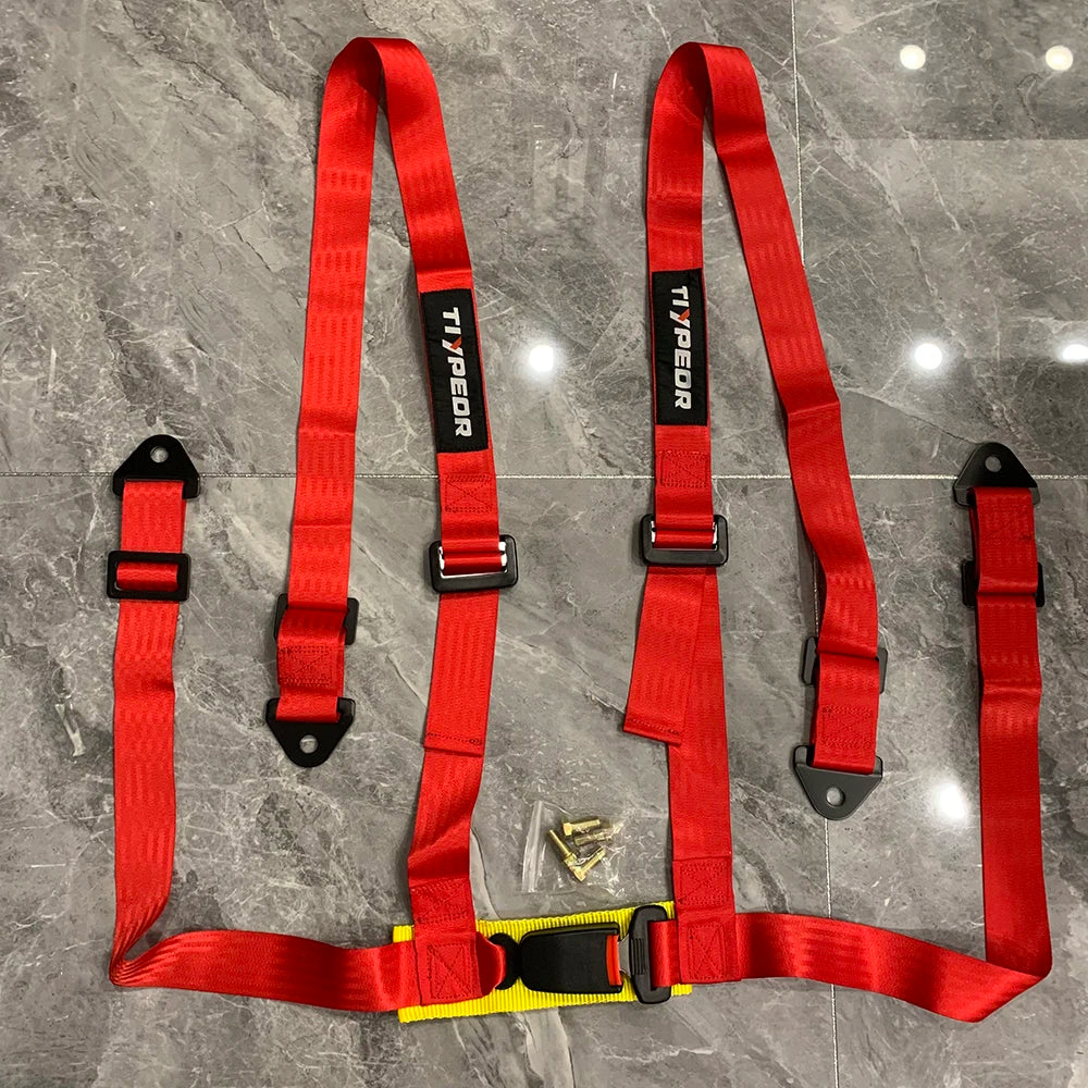 SIF Universal Racing Harness Seat Belt 4 Point Quick Release Nylon Car Safety Racing Seat Belt 2 Inches