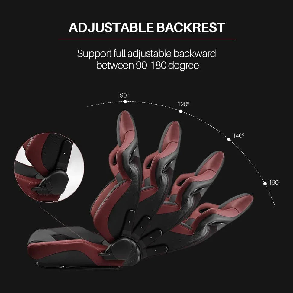 JIABEIR 9007 Red Shining Mesh Fabric Adjustable Interior Accessories Simulator Sim Bucket Car Racing Seats