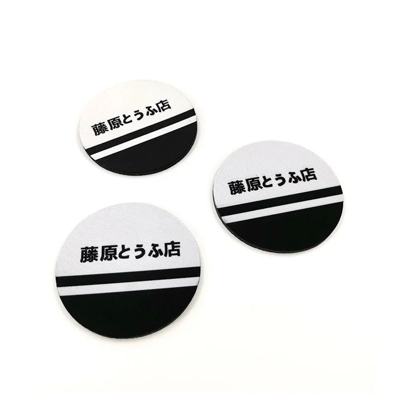 JDM Initial D Car Water Cup Mat Anti Slip Mat Car Interior Universal Car Odorless Coasters Door Slot Anti Slip Mat Accessories