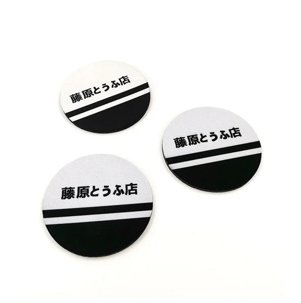 JDM Initial D Car Water Cup Mat Anti Slip Mat Car Interior Universal Car Odorless Coasters Door Slot Anti Slip Mat Accessories
