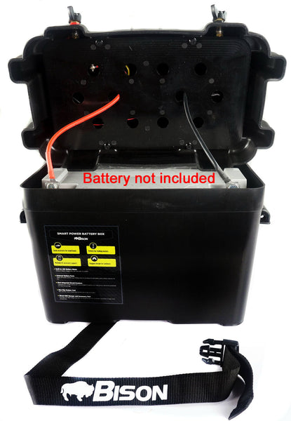 ELECTRIC OUTBOARD BATTERY BOX CARRIER WITH USB CHARGER, BREAKER & 12V SOCKET