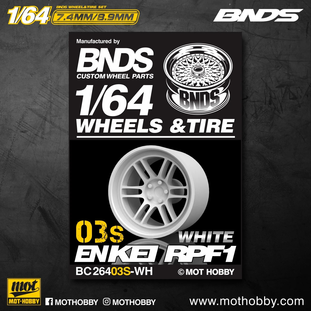 BNDS 1/64 Wheels With Rubber Tires ABS Assembly Rims Modified Parts for 1:64 Model Car VIP Style Detail-up Set New Clearance