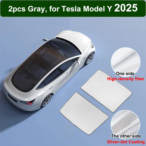 Sunshades For Tesla Model 3 Sunroof Highland 2025 Model Y 2020-25 Ice Cloth Buckle Sun Pare Glass Front Rear Skylight Accessory