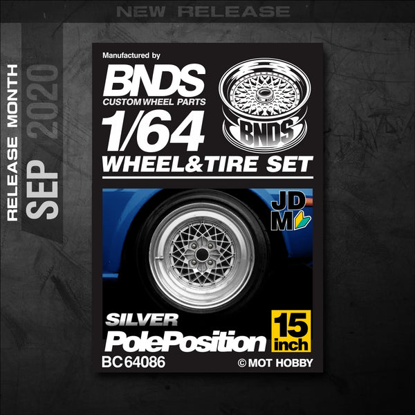 1/64 Alloy Wheels With Rubber Tires By BNDS Assembly Rims Modified Parts for Model Car Refitted VIP Style No.64053-64088