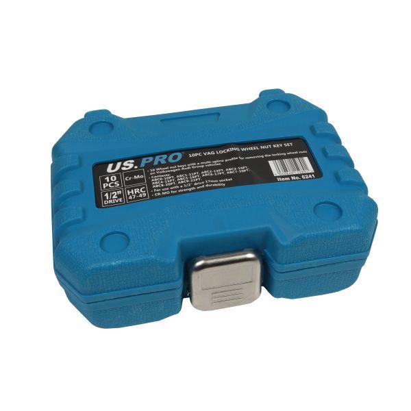 US PRO Tools 10pc VAG Locking Wheel Nut Socket Key Set Sockets Alloy Alloys 6241