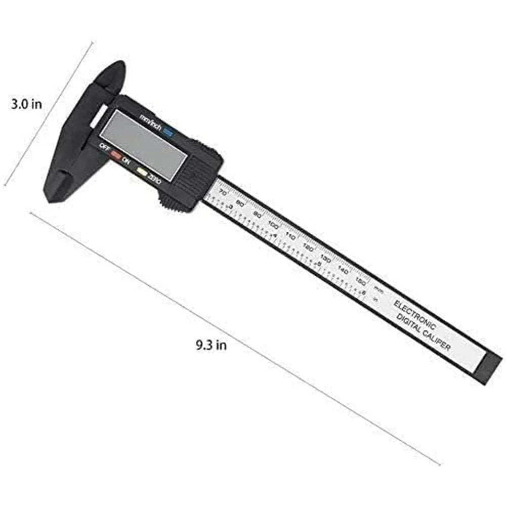Electronic Digital Caliper Inch/Metric Conversion 0-6 Inch/150 Mm Carbon Fiber Gauge Micrometer Extra Large LCD Measuring Tool