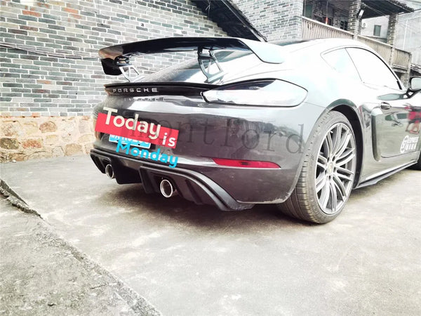 Carbon Fiber Rear Trunk Boot Wing Spoiler Car Decoration for Porsche Cayman Boxster 981 986 987 718 GT4 GT 2016 2017 2018 2019+