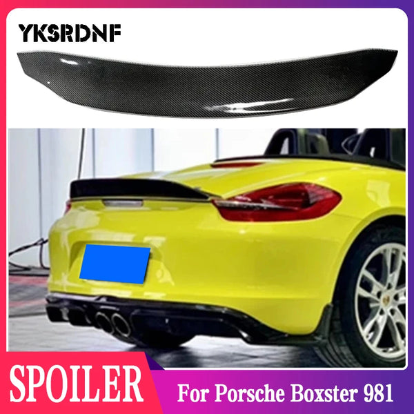 For Porsche Boxster 981 2013 2014 2015 2016 Rear Trunk Spoiler Wing Rear Trunk Big Spoiler Lip Wing Carbon Fiber / FRP Black