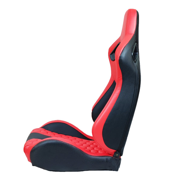 JIABEIR 9008 Red & Black High Quality Leather Adjustable Simulator Sim Bucket Car Racing Seats