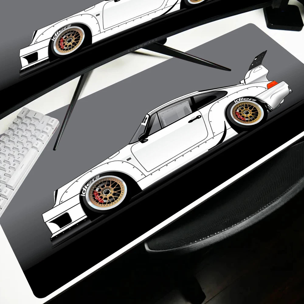 Japan sports car jdm RWB 911 964 933 XXL Mousepad Boy Pad Natural Rubber mousepad Desk Mat Anime Lock edge Mousepad