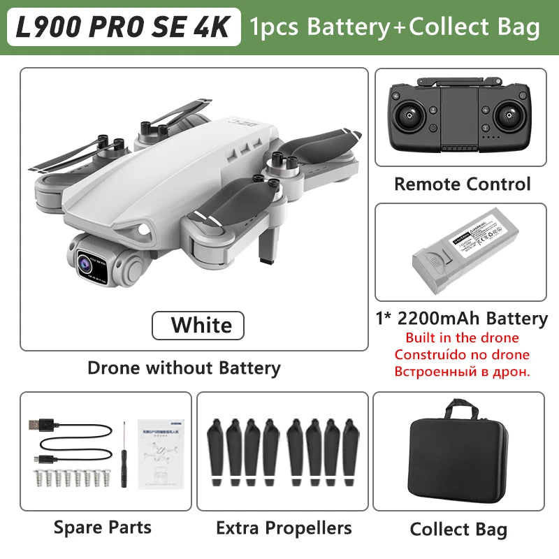 L900 Pro MAX GPS Drone 4K Professional HD Dual Camera 5G Wifi 360° Obstacle Avoidance Brushless Foldable Quadcopter RC Drone Toy