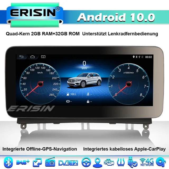 ES2640C 10.25" Android 10.0 Car Stereo GPS Sat Nav Radio for Mercedes Benz C-Class W204 2008-2010 with NTG IPS Wireless CarPlay DAB+ 4G WiFi