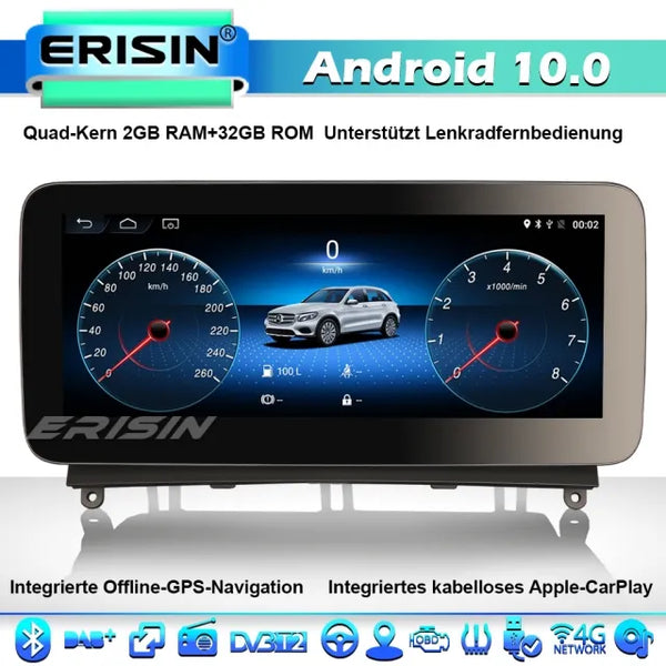 ES2640C 10.25" Android 10.0 Car Stereo GPS Sat Nav Radio for Mercedes Benz C-Class W204 2008-2010 with NTG IPS Wireless CarPlay DAB+ 4G WiFi