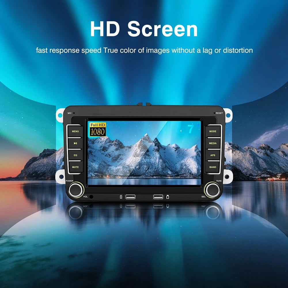 7 Inch Car Stereo MP5 Player Touch Creen BT AM/FM Radio Receiver With Android Auto Carplay For VW/Seat/Skoda/Passat/Golf/Polo
