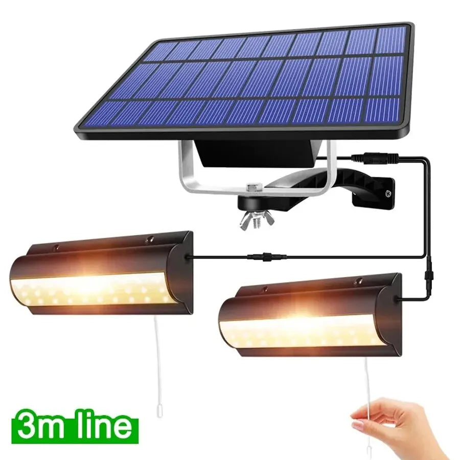 Upgraded Solar Pendant Lights Outdoor Indoor Auto On Off Solar Lamp for Barn Room Balcony Chicken With Pull Switch And 3m Line