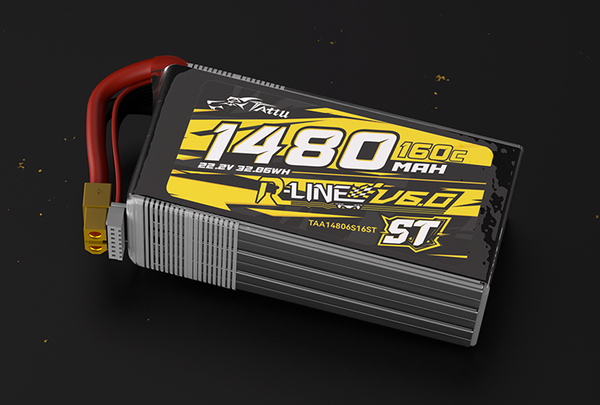 Tattu R-Line V6 1480mAh 6S 160C LiPo Battery with XT60 [ST]