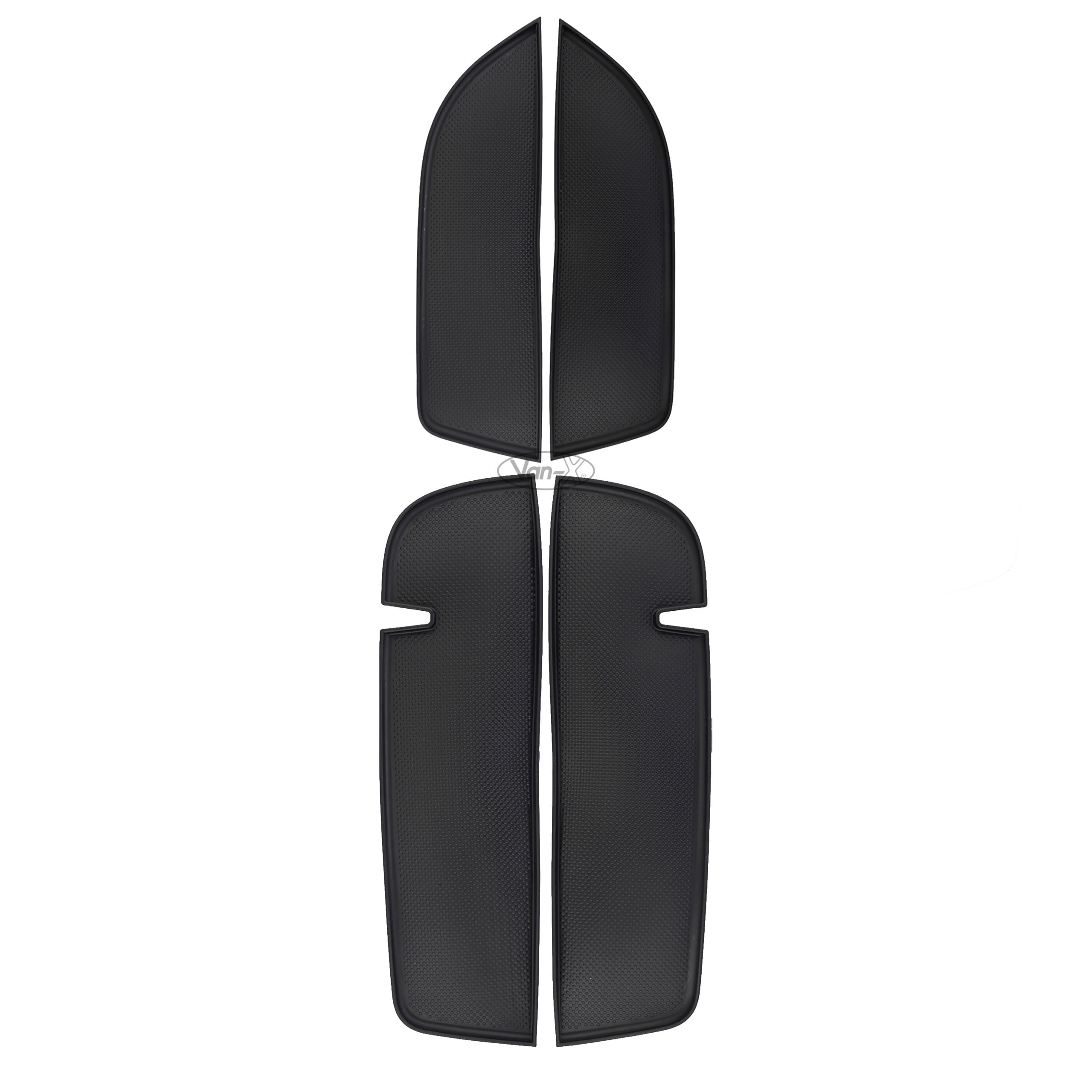 For VW T5, T5.1 Door Pocket Inserts, Rubber, Door Liner (Black) Double Passenger + Driver Interior Styling