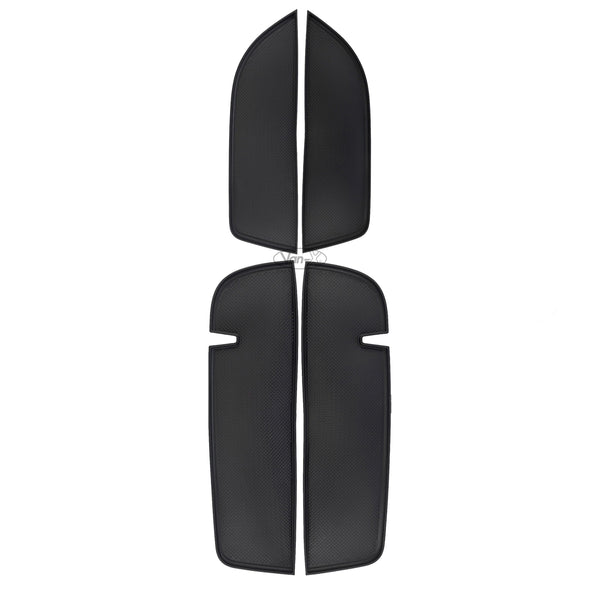 For VW T5, T5.1 Door Pocket Inserts, Rubber, Door Liner (Black) Double Passenger + Driver Interior Styling