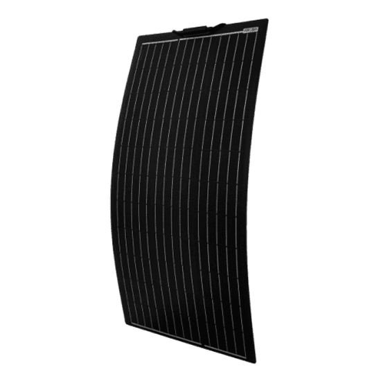 100W Black Reinforced Narrow Semi-Flexible Solar Panel | 4Boats