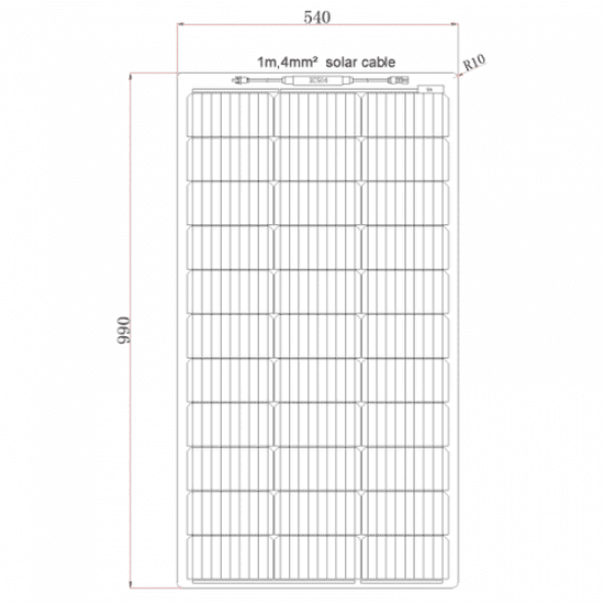 100W Semi-Flexible Fibreglass Solar Panel – ETFE Coating | 4Boats