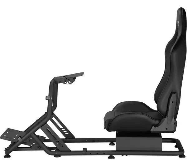 ADX Firebase RS03 Racing Simulator Cockpit Frame + Seat + Screen Mount - Black Driving Game Sim Racing Frame & Folding Seat - Wheel Pedals Xbox PS PC Console