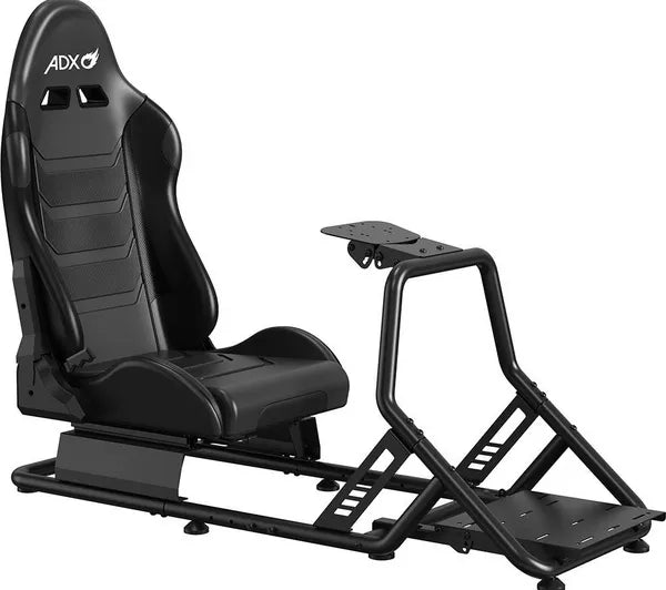 ADX Firebase RS03 Racing Simulator Cockpit Frame + Seat + Screen Mount - Black Driving Game Sim Racing Frame & Folding Seat - Wheel Pedals Xbox PS PC Console