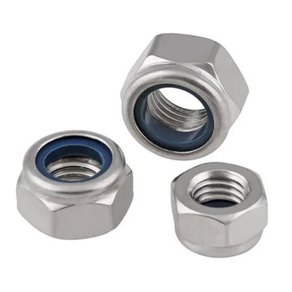 10pc M2/3/5 Nylon Locking Nuts Pack 4.8 Steel