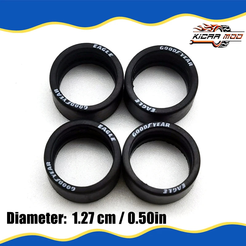 1/64 Rubber Tires for Hot Wheels and Off-road Vehicle Detail-up Replacement Parts Model Car Toys 10.7mm/12.7mm /17mm(1 Sets)