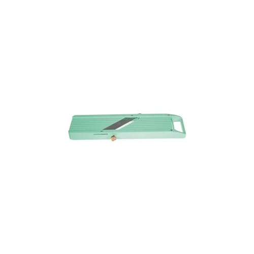 Vogue Kitchen Mandoline, Sage - D445, 3 Interchangeable Blades, Safety Guard, ABS Plastic, 0.68lbs, 9.0x30.5x2.5cm