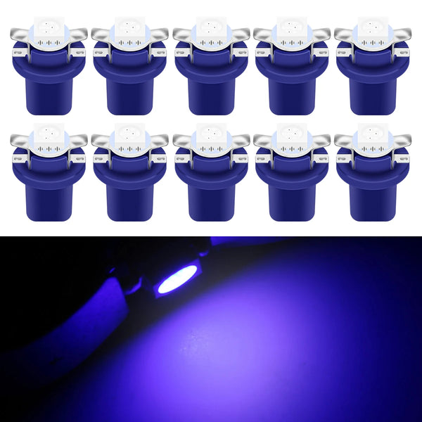 10Pcs B8.5D 509T B8.5 5050 Led Auto Car LED Dashboard Bulbs Instrument Panel Wedge Indicator Lights Cluster Gauges Lamp 12VDC