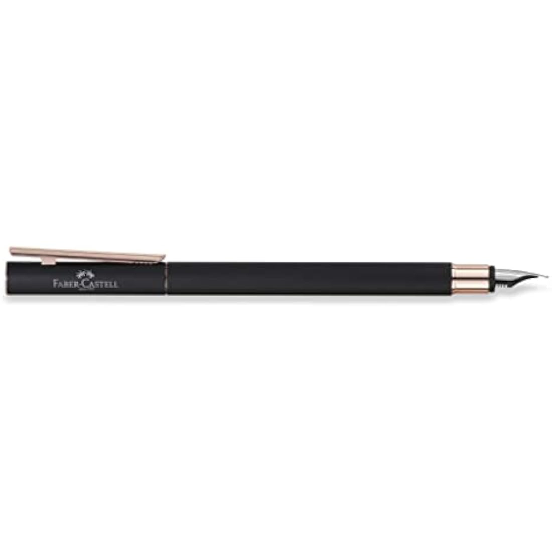 Faber-Castell Neo Slim 343101 Fountain Pen Metal Nib Width F Black with Rose Gold