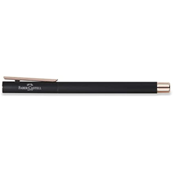 Faber-Castell Neo Slim 343101 Fountain Pen Metal Nib Width F Black with Rose Gold
