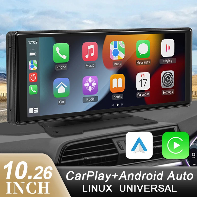 10.26"  Car Mirror Radio Multimedia Video Player Universal Wireless Carplay Android Auto Screen With Bluetooth Rearview Camera