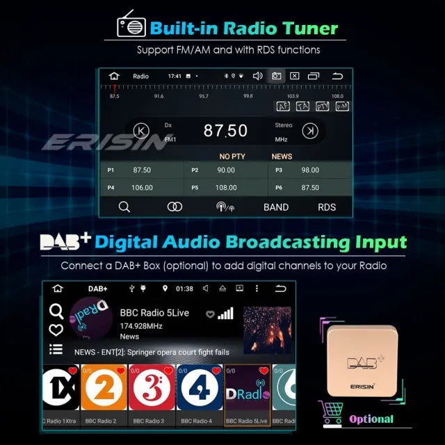 ES8136U 8-Core Universal Double Din Android 10.0 Car Stereo GPS Radio for Nissan 01-14 Almera Juke Micra Maxima Navara Qashqai X-Trail Pathfinder DSP CarPlay DAB+ 4G WiFi Bluetooth