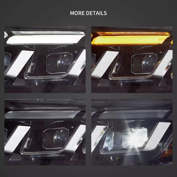 15-17 Ford Mustang LED Headlights Update 2024 S650 Style - 2015 2016 2017 Ford Mustang Eco boost GT GT350 GT500 LHD