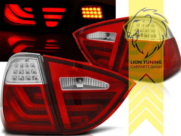 LT Pair LED Lightbar Rear Lights Tail Lamps BMW E91 3 Series Touring 05-08 red white chrome LHD