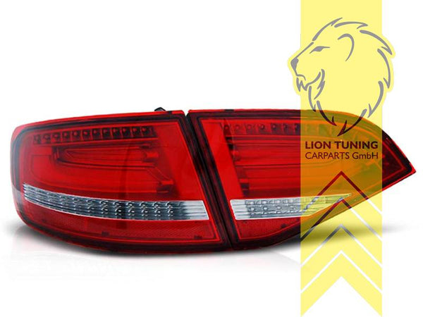 LT LED Lightbar Rear Tail Lamps Lights Audi A4 B8 8K Avant red 07-11 LHD (For factory halogen models)