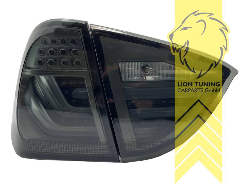 LT Pair LED Lightbar Rear Lights Tail Lamps BMW E91 3 Series Touring 05-08 black smoke LHD
