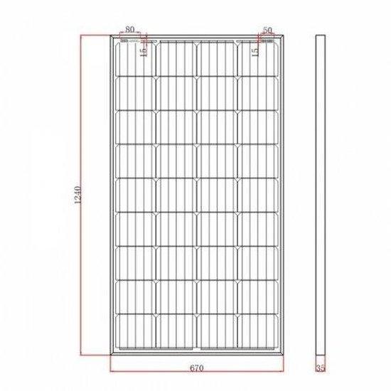 150W 12V Mono Solar Panel, 2 × 5 m Cables | 4Boats